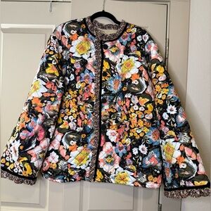 Quilted floral Sherpa lined Jacket
